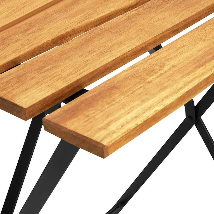 Mobilier de bistro pliable 3 pcs Bois d'acacia solide - 13