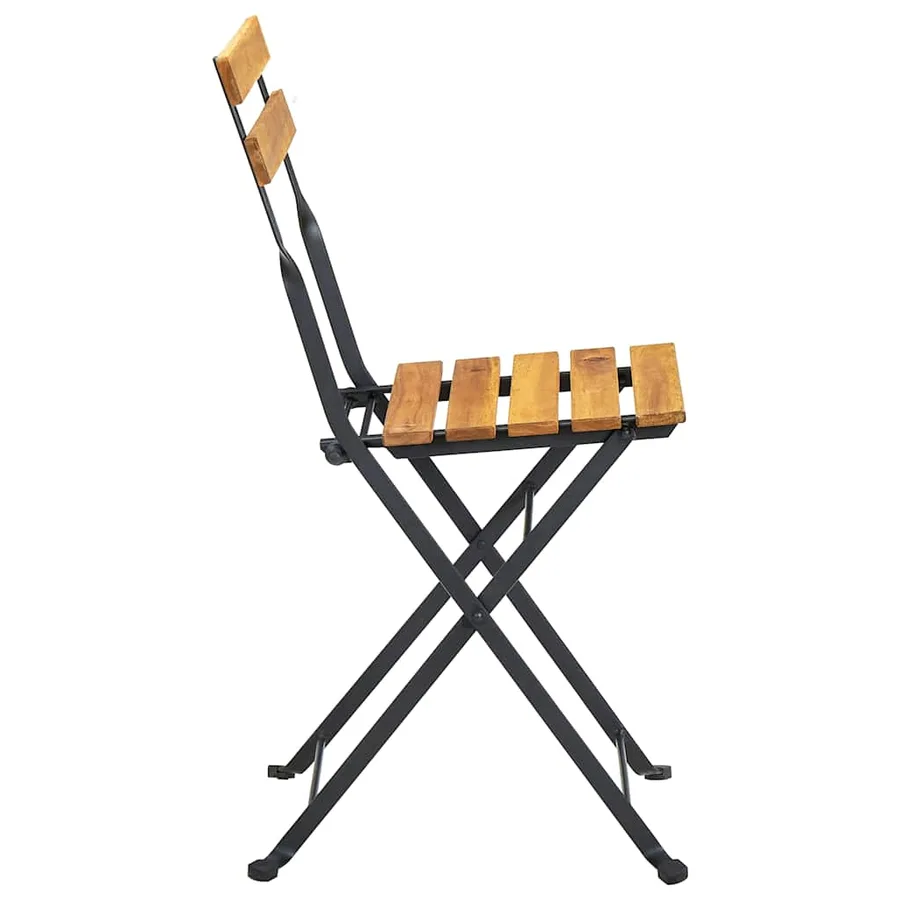 Mobilier de bistro pliable 3 pcs Bois d'acacia solide - 6