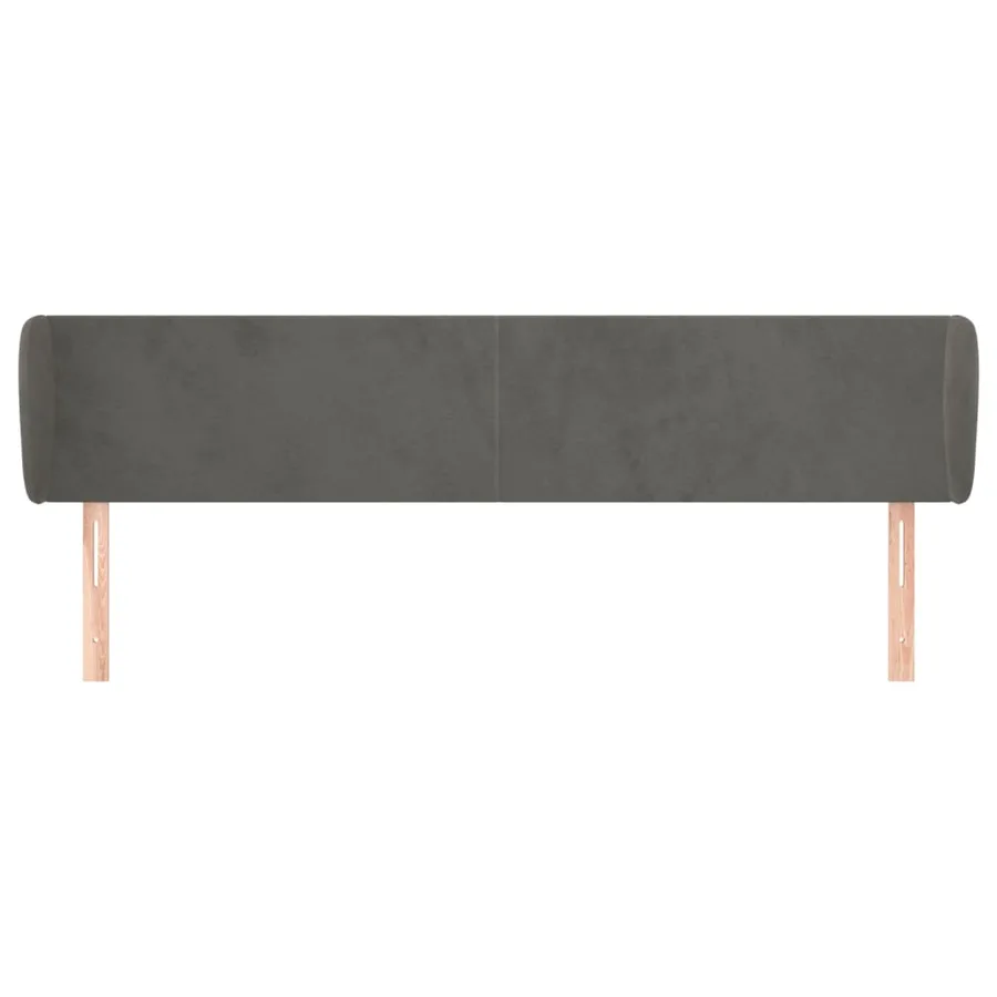 Tête de lit avec oreilles Gris foncé 163x23x78/88 cm Velours - 3