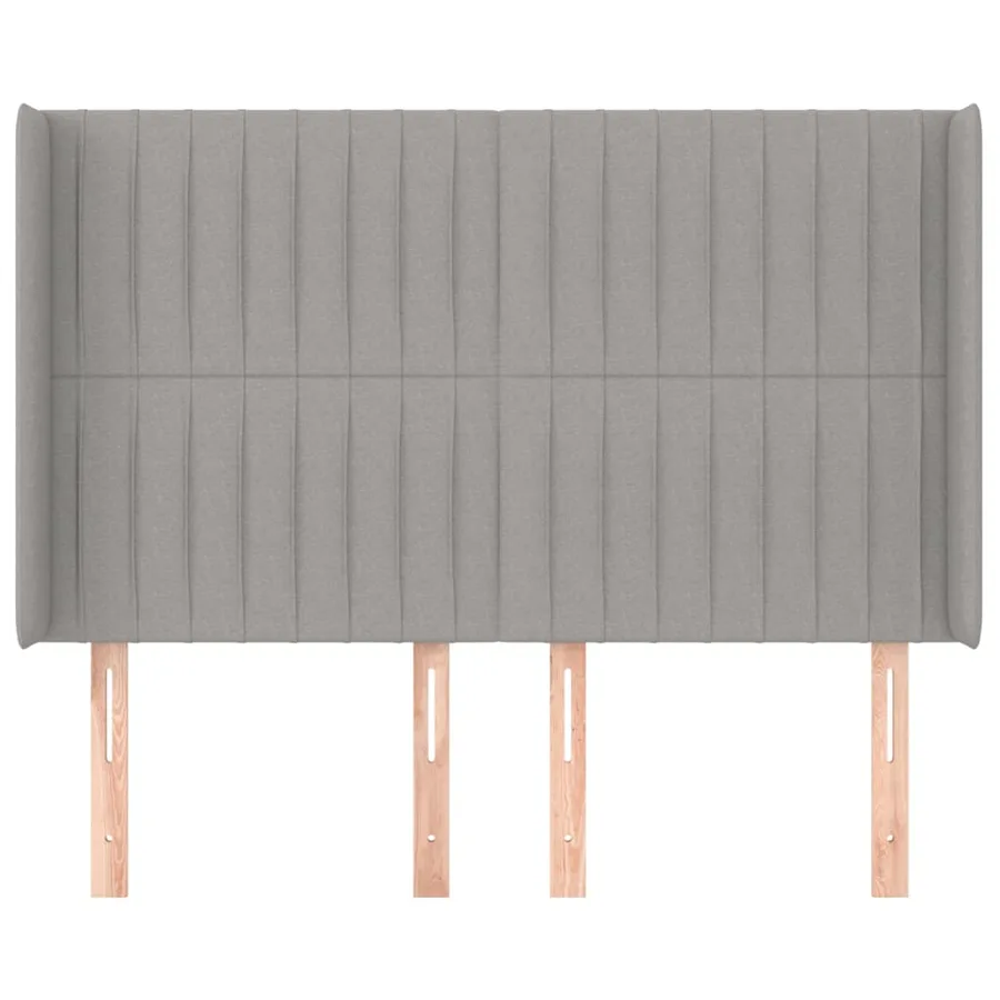 Tête de lit avec oreilles Gris clair 147x16x118/128 cm Tissu - 3