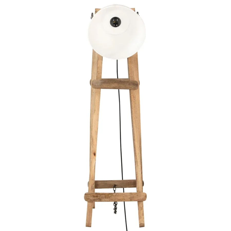 Lampadaires 3 pcs Blanc E27 Bois de manguier massif - 4