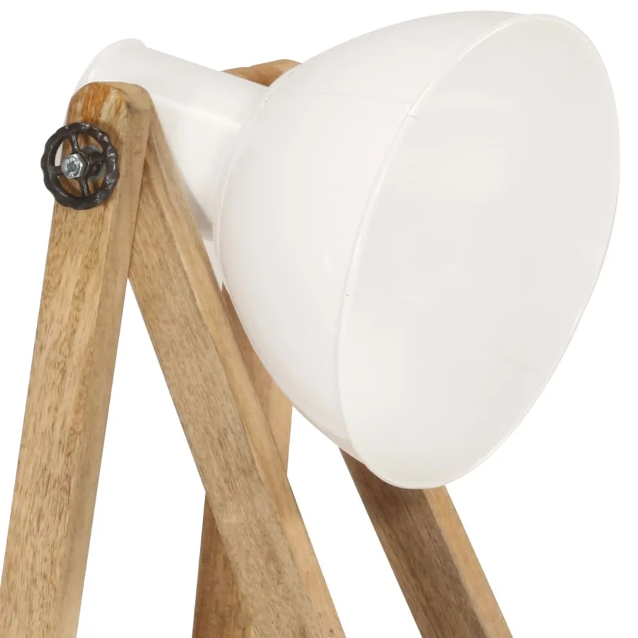 Lampadaires 3 pcs Blanc E27 Bois de manguier massif - 6