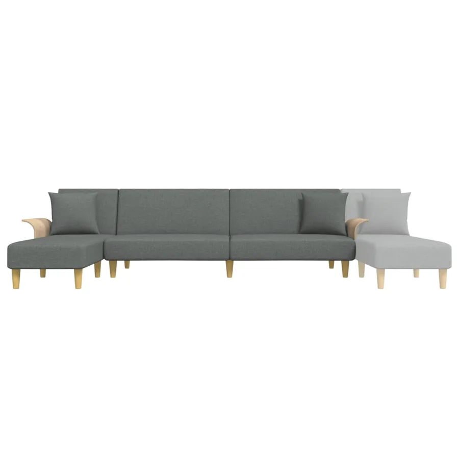 Canapé-lit en forme de L gris foncé 279x140x70 cm tissu - 7