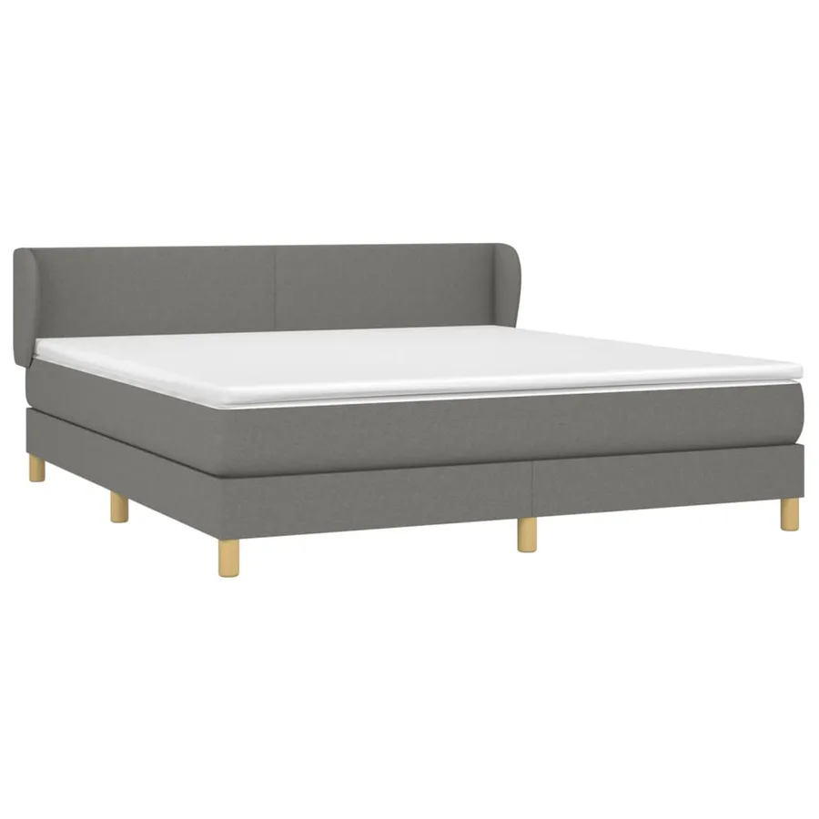 Sommier à lattes de lit avec matelas Gris foncé 160x200cm Tissu - 3
