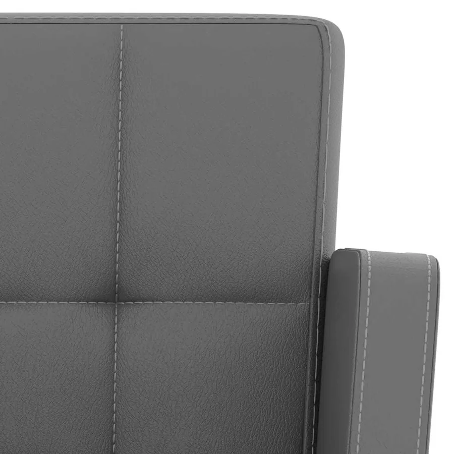Tabourets de bar lot de 2 gris similicuir - 7