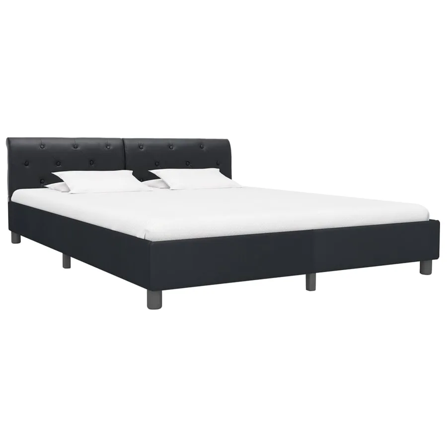 Cadre de lit Noir Similicuir 160 x 200 cm - 2