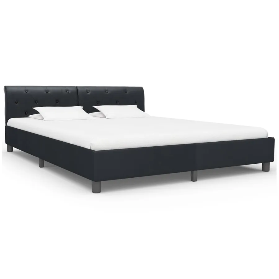 Cadre de lit Noir Similicuir 160 x 200 cm - 3