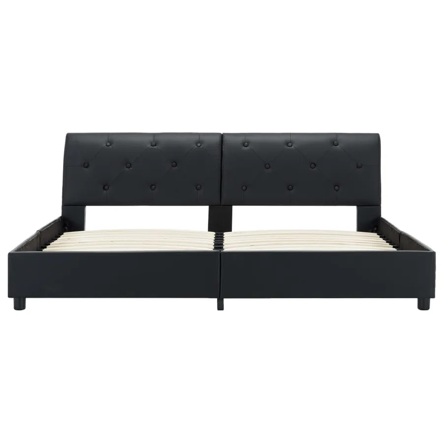 Cadre de lit Noir Similicuir 160 x 200 cm - 5