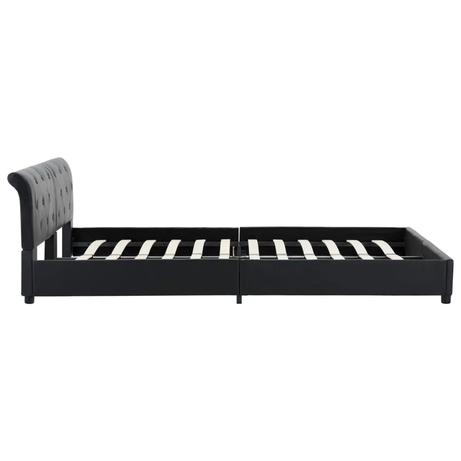 Cadre de lit Noir Similicuir 160 x 200 cm - 6