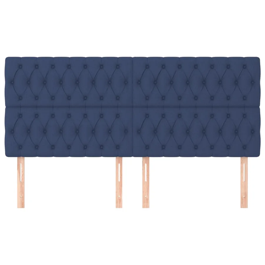 Tête de lit Bleu 200x7x118/128 cm Tissu - 3