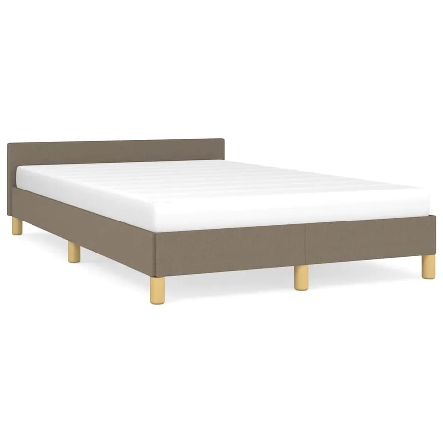 Cadre de lit sans matelas taupe 120x200 cm tissu - 2