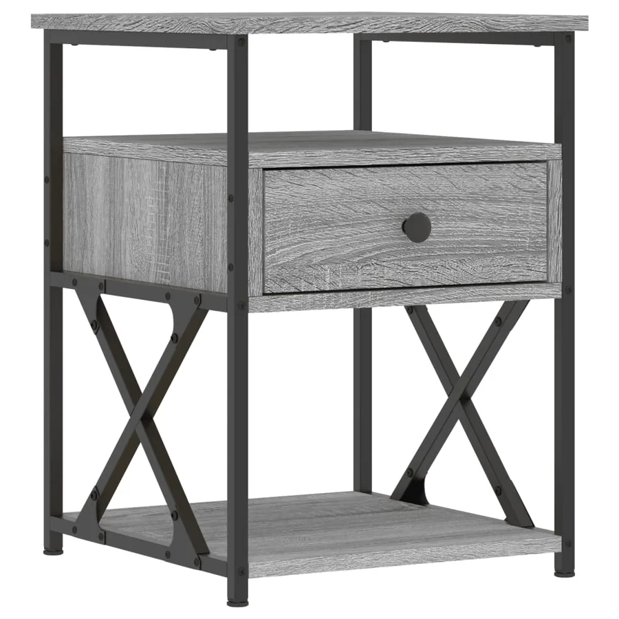 Tables de chevet 2 pcs sonoma gris 40x42x55cm bois d'ingénierie - 5