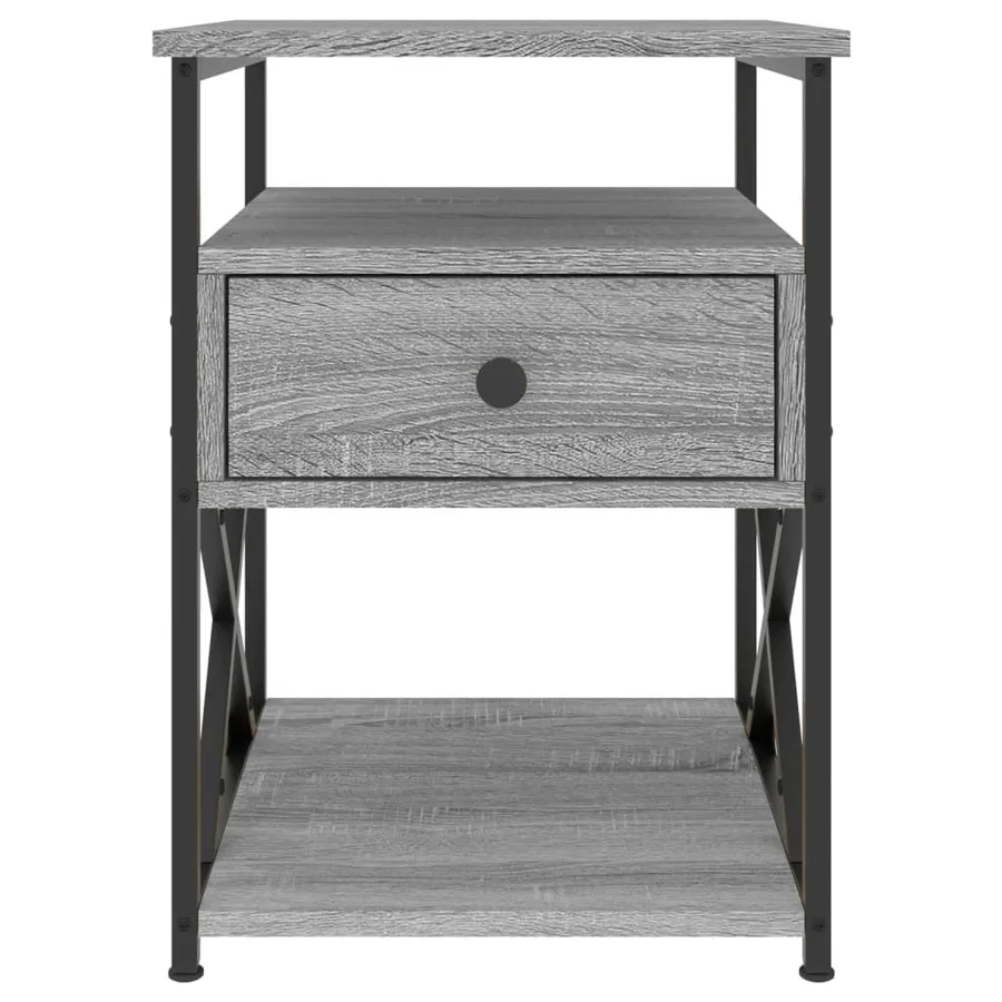 Tables de chevet 2 pcs sonoma gris 40x42x55cm bois d'ingénierie - 6