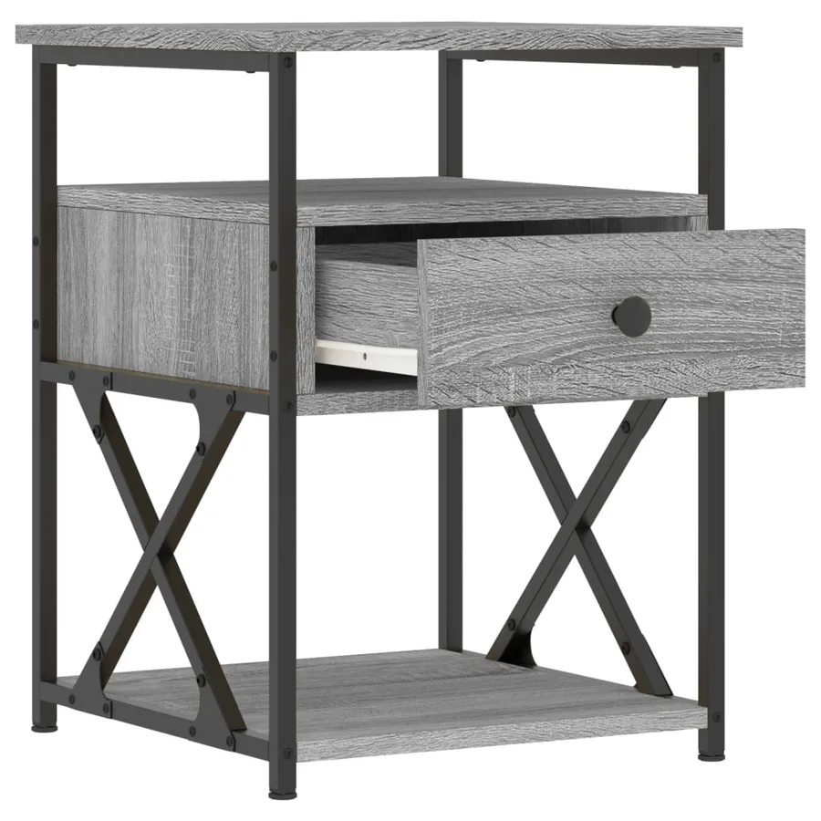 Tables de chevet 2 pcs sonoma gris 40x42x55cm bois d'ingénierie - 7