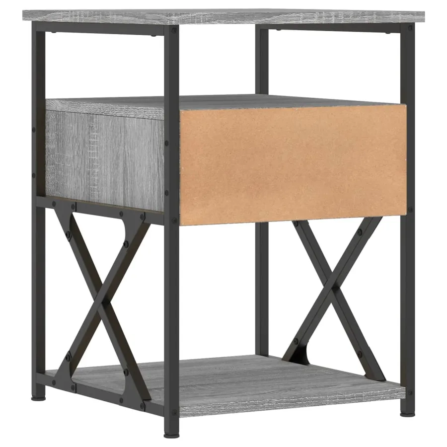 Tables de chevet 2 pcs sonoma gris 40x42x55cm bois d'ingénierie - 9
