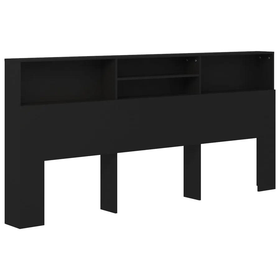 Armoire de tête de lit Noir 220x19x103,5 cm - 2