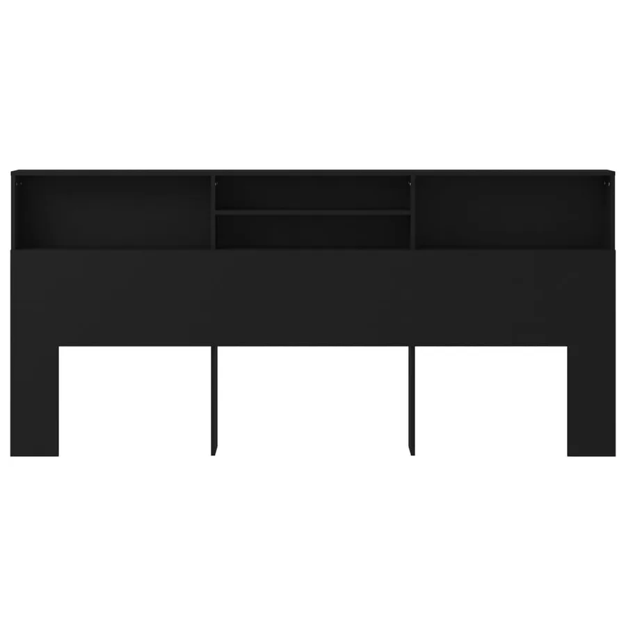 Armoire de tête de lit Noir 220x19x103,5 cm - 3