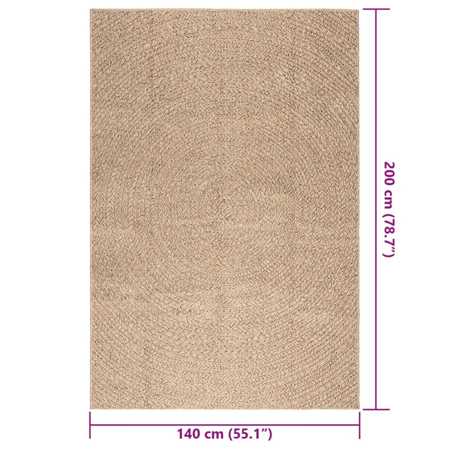 Tapis 140x200 cm aspect jute intérieur et extérieur - 9