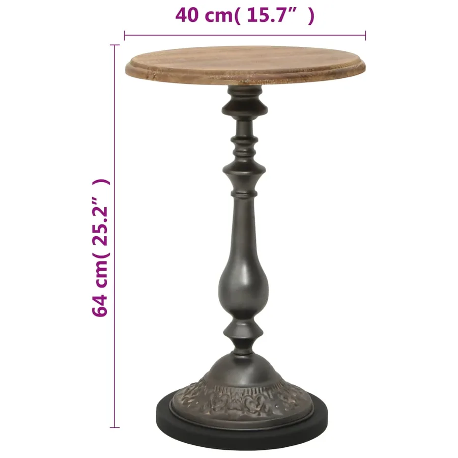 Table d'appoint Bois de sapin massif 40 x 64 cm Marron - 6