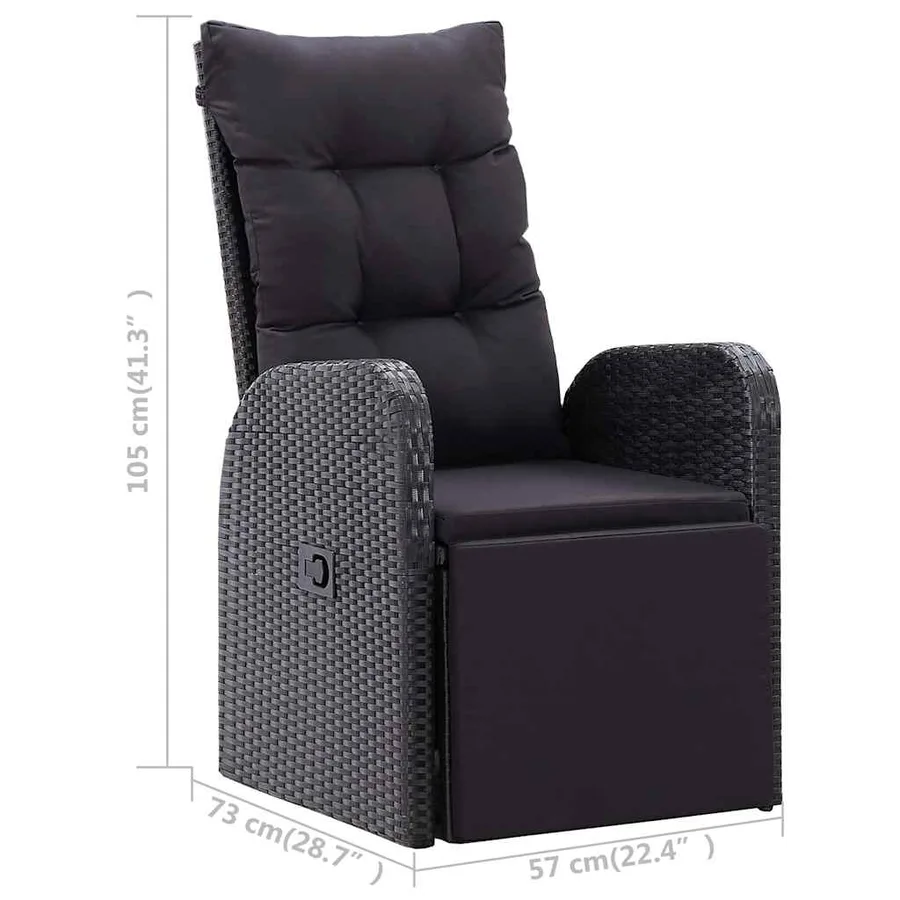 Ensemble à manger de jardin 5 pcs Noir - 13