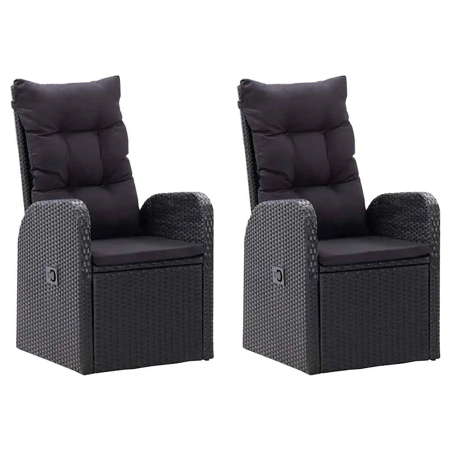 Ensemble à manger de jardin 5 pcs Noir - 5