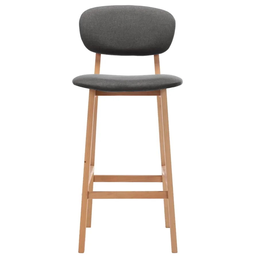 Tabourets de bar lot de 2 gris foncé tissu - 3