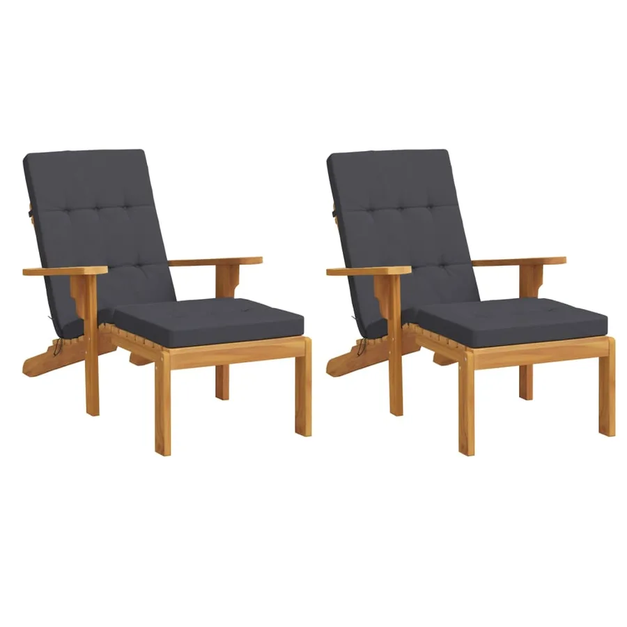 Coussins de chaise longue lot de 2 anthracite tissu oxford - 3