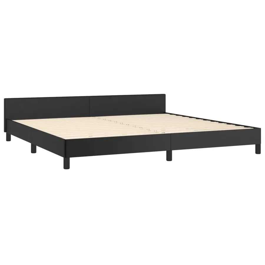Cadre de lit sans matelas noir 200x200 cm similicuir - 5