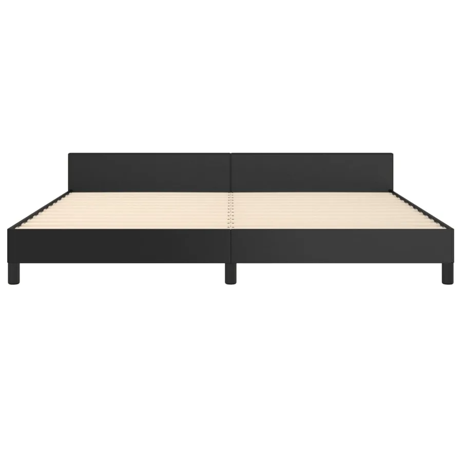 Cadre de lit sans matelas noir 200x200 cm similicuir - 6