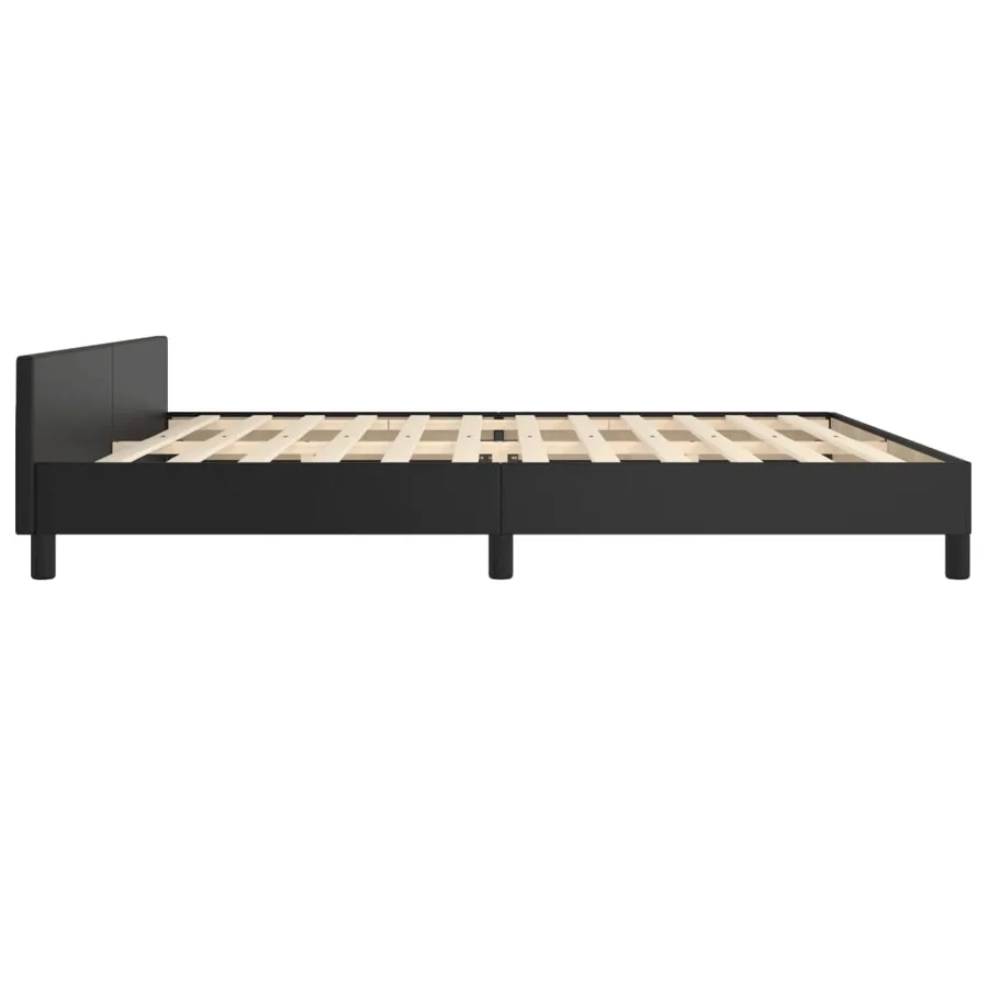 Cadre de lit sans matelas noir 200x200 cm similicuir - 7