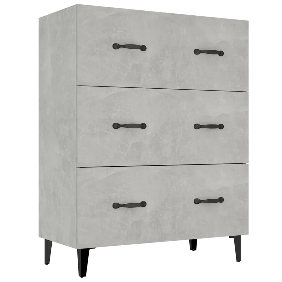 Buffet gris béton 69,5x34x90 cm bois d'ingénierie - 2