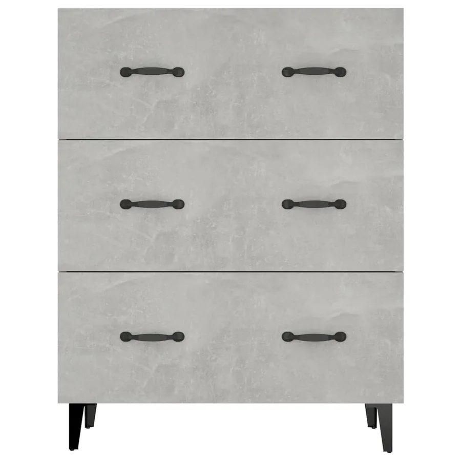 Buffet gris béton 69,5x34x90 cm bois d'ingénierie - 6