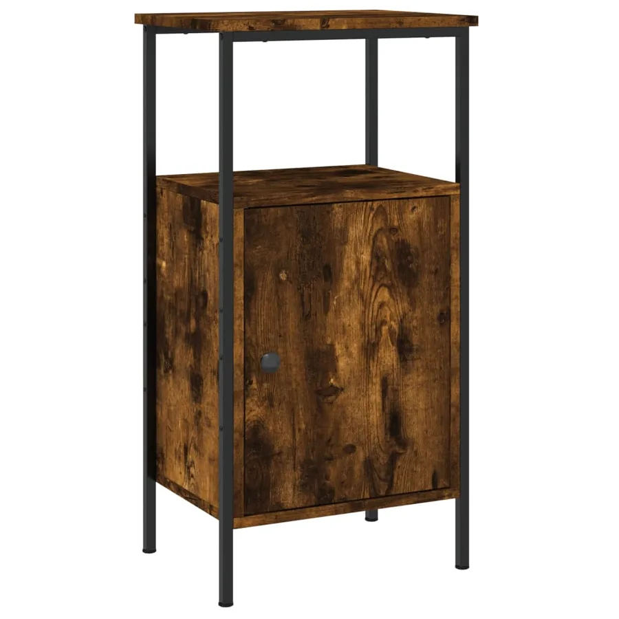 Table de chevet chêne fumé 41x31x80 cm bois d'ingénierie - 2