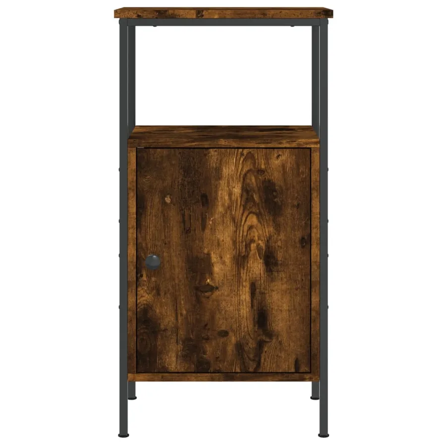 Table de chevet chêne fumé 41x31x80 cm bois d'ingénierie - 3