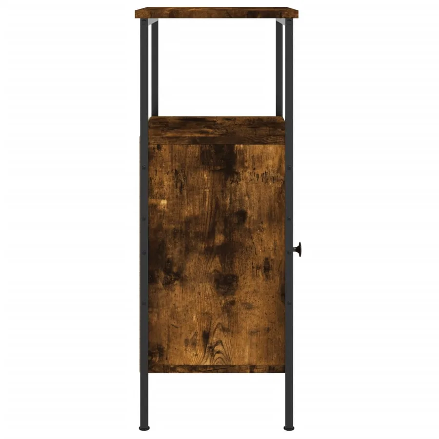 Table de chevet chêne fumé 41x31x80 cm bois d'ingénierie - 6
