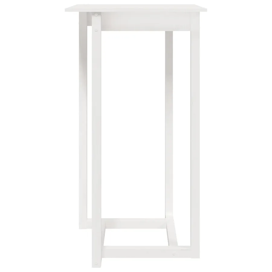 Ensemble de bar 3 pcs Blanc Bois de pin massif - 7