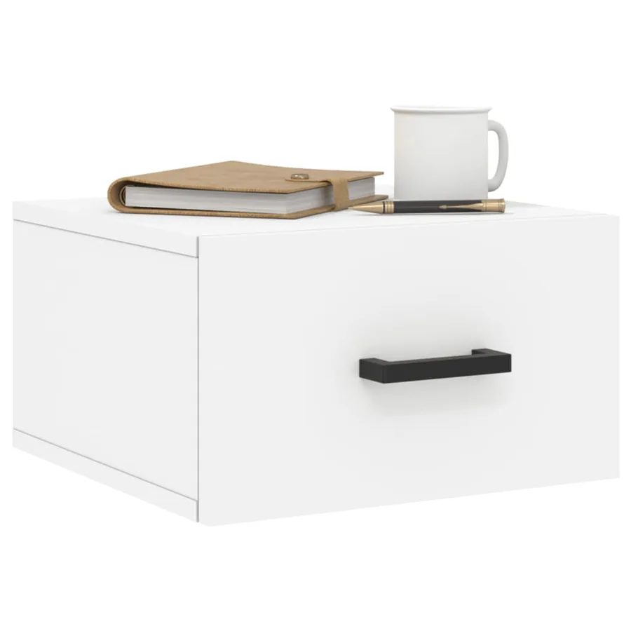 Table de chevet murale blanc 35x35x20 cm - 3