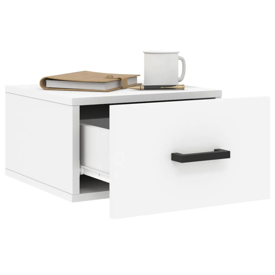 Table de chevet murale blanc 35x35x20 cm - 4