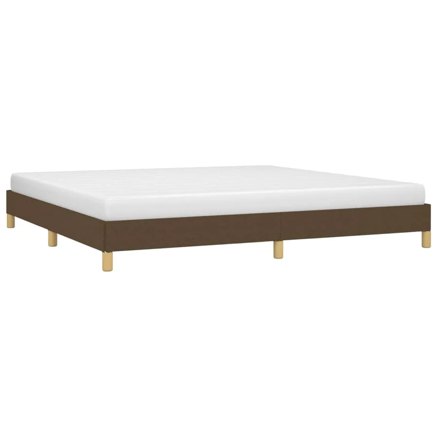 Cadre de lit sans matelas marron foncé 200x200 cm tissu - 3