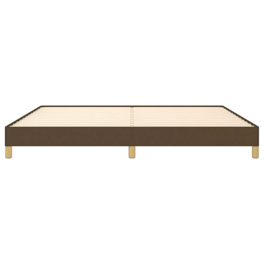 Cadre de lit sans matelas marron foncé 200x200 cm tissu - 5