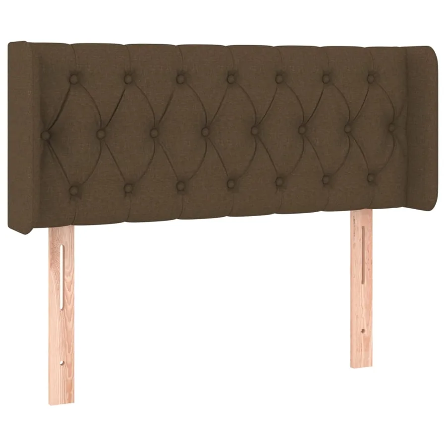 Tête de lit avec oreilles Marron Foncé 93x16x78/88 cm Tissu - 2
