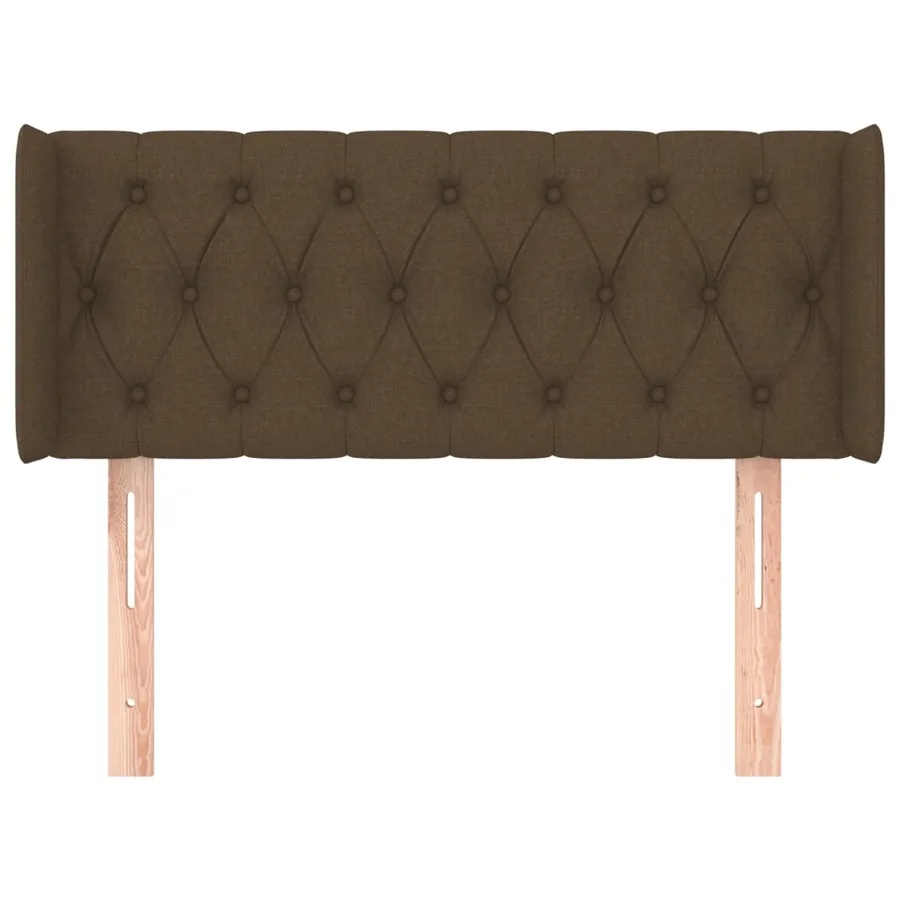 Tête de lit avec oreilles Marron Foncé 93x16x78/88 cm Tissu - 3