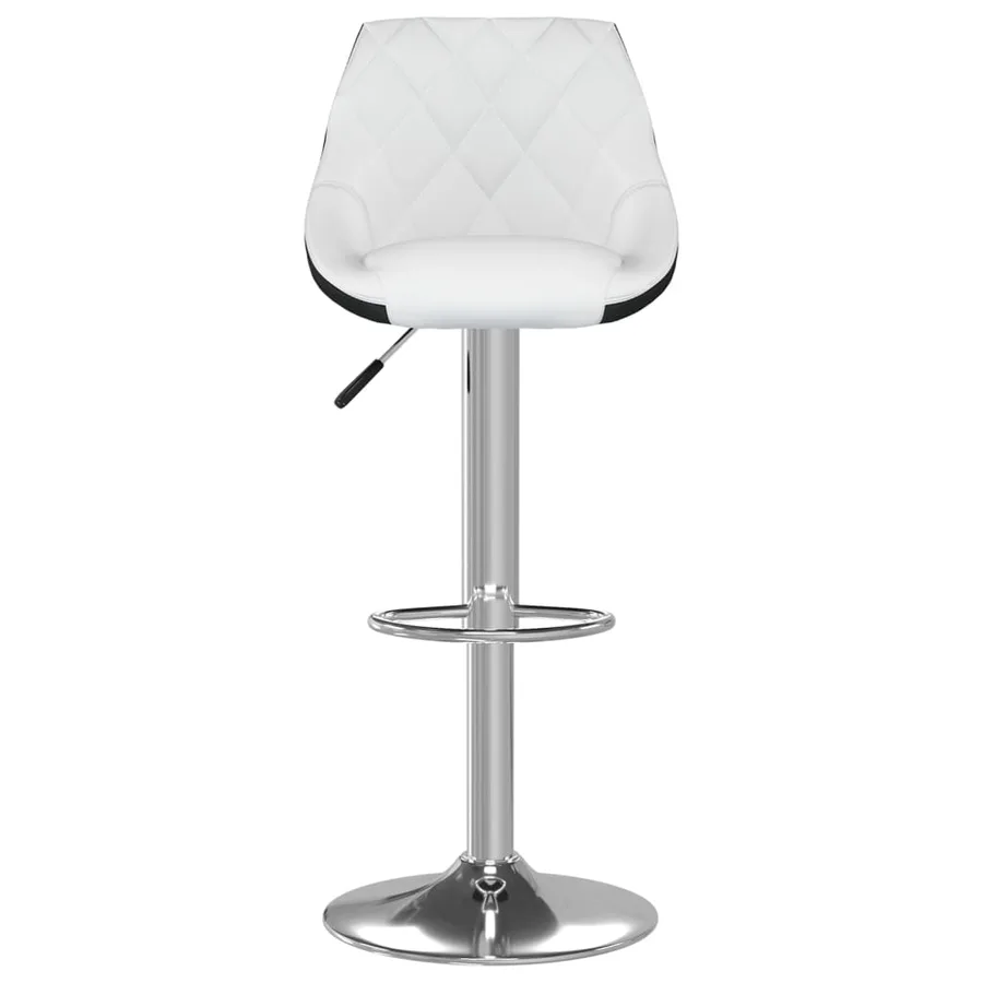 Tabourets de bar lot de 2 blanc et noir similicuir - 4