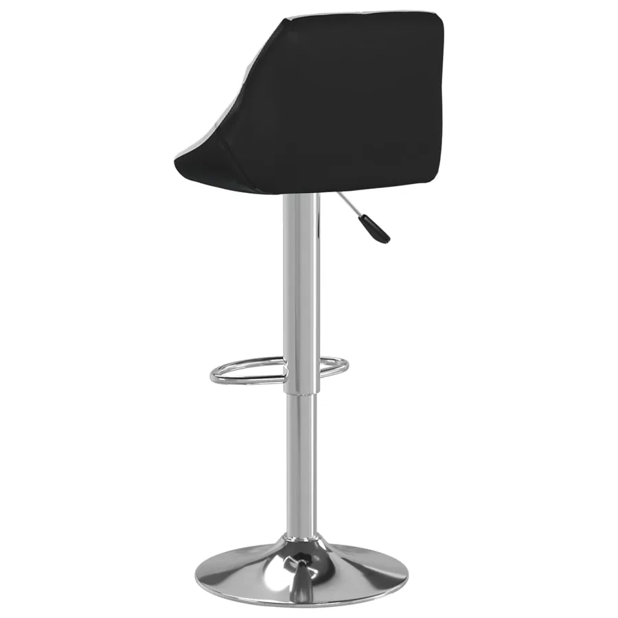 Tabourets de bar lot de 2 blanc et noir similicuir - 6