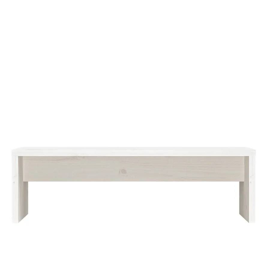 Support de moniteur Blanc 50x27x15 cm Bois de pin solide - 5
