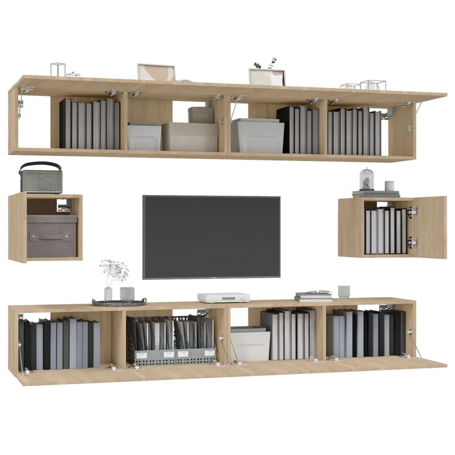 Ensemble de meubles TV 6 pcs Chêne sonoma Bois d'ingénierie - 4