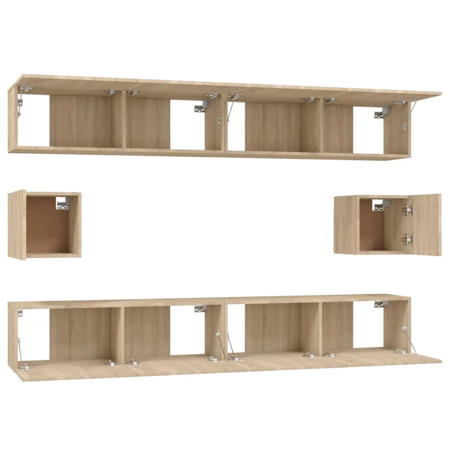Ensemble de meubles TV 6 pcs Chêne sonoma Bois d'ingénierie - 5