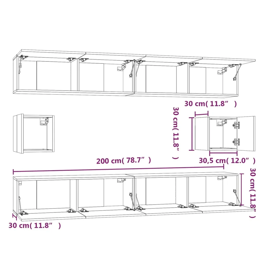 Ensemble de meubles TV 6 pcs Chêne sonoma Bois d'ingénierie - 9