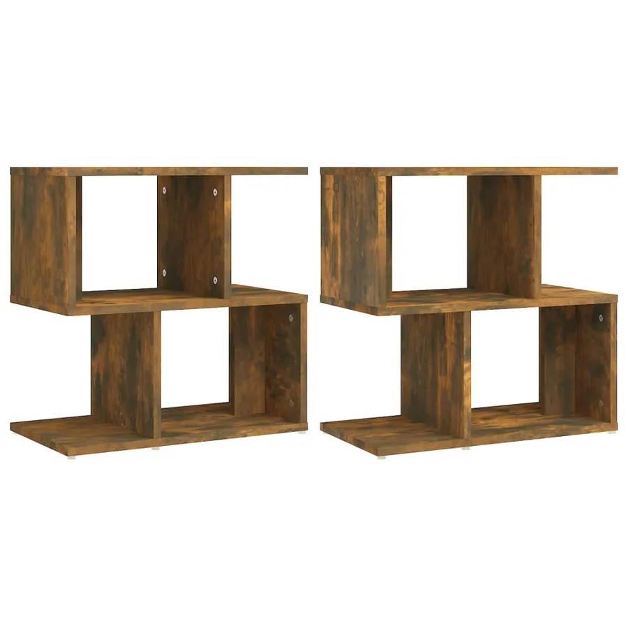 Tables de chevet 2pcs Chêne fumé 50x30x51,5cm Bois d'ingénierie - 2