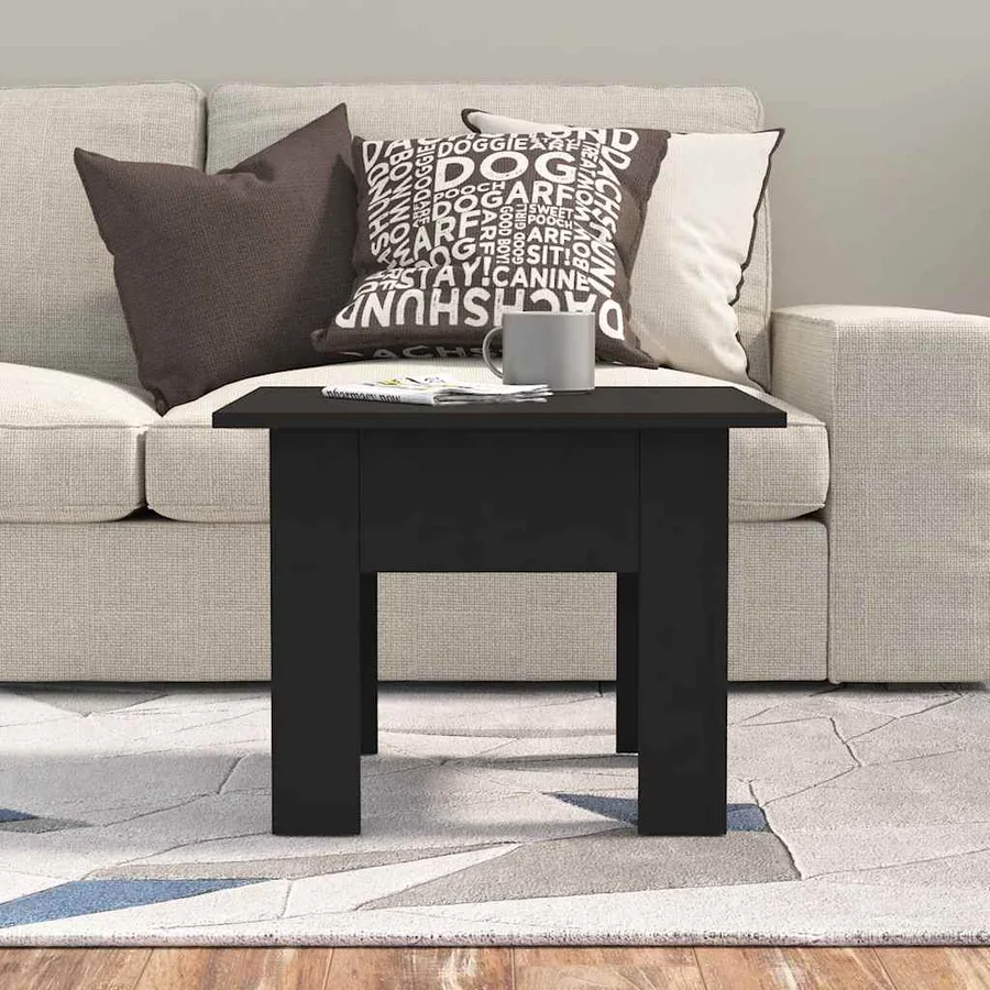 Table basse noir 55x55x42 cm bois d'ingénierie - 3